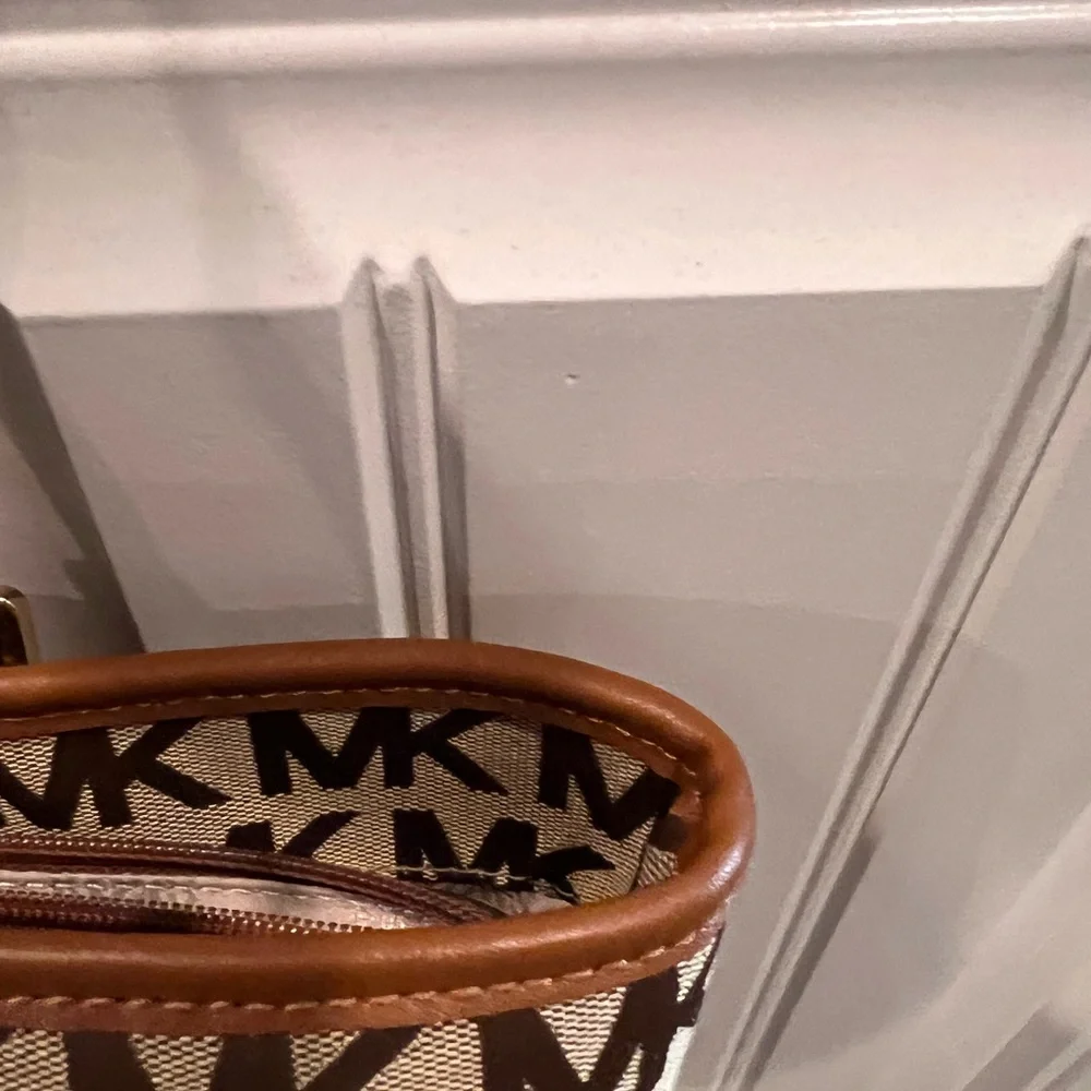 Michael Kors Tan and Brown Logo Tote - Picture 8 of 16